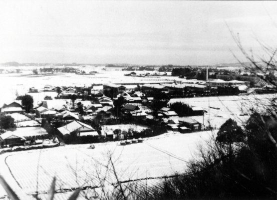雪の日の仲井集落 昭和30年頃 日野市郷土資料館提供